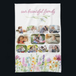 Unsere schöne Hübsche Wildblume 11 Foto Geschirrtuch<br><div class="desc">Hübsche Wildblume Küchenhandtuch personalisiert mit 11 Ihrer Lieblings-Fotos und individueller Titel, wie "unsere schöne Familie". Ihre Fotos werden in abgerundeten Rechteckformen dargestellt und wenn Sie Probleme mit der Platzierung haben, versuchen Sie, Ihr Bild in eine horizontale Landschaftsform zu schneiden und neu hochzuladen. Das Design umfasst zarte Aquarellwiesen wilde Blume in...</div>