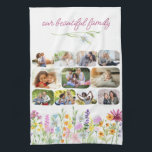 Unsere schöne Hübsche Wildblume 11 Foto Geschirrtuch<br><div class="desc">Hübsche Wildblume Küchenhandtuch personalisiert mit 11 Ihrer Lieblings-Fotos und individueller Titel, wie "unsere schöne Familie". Ihre Fotos werden in abgerundeten Rechteckformen dargestellt und wenn Sie Probleme mit der Platzierung haben, versuchen Sie, Ihr Bild in eine horizontale Landschaftsform zu schneiden und neu hochzuladen. Das Design umfasst zarte Aquarellwiesen wilde Blume in...</div>