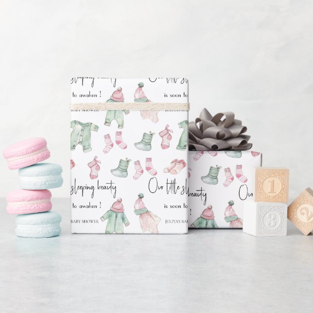 Unsere Schönheitspflege für den Schlaf Geschenkpapier (Babyparty)