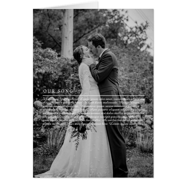Unsere Song-Texte Hochzeitstag Grußkarte (Vorne)