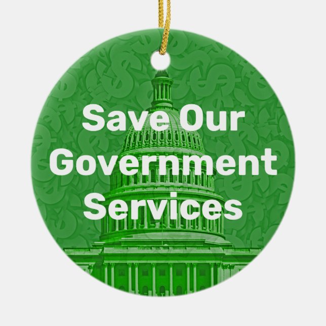 Unsere staatlichen Dienstleistungen retten Keramik Ornament (Vorne)