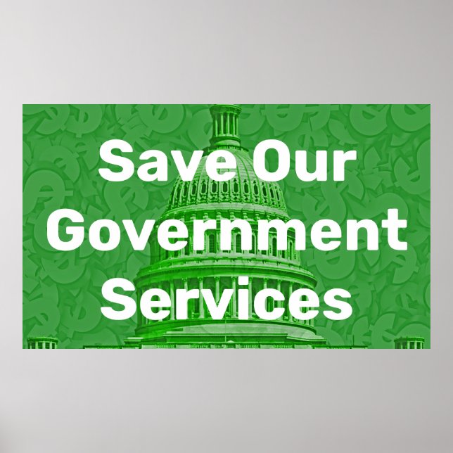 Unsere staatlichen Dienstleistungen retten Poster (Vorne)
