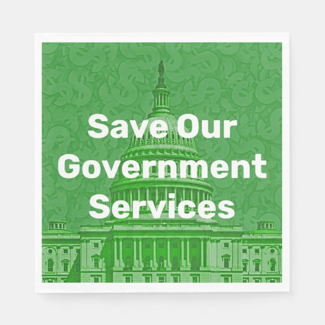 Unsere staatlichen Dienstleistungen retten Serviette (Vorderseite)