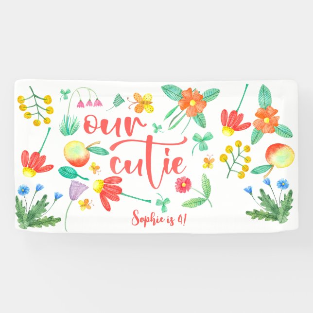 Unsere Süsse ist... Kindergeburtstag-Party mit Blu Banner (Horizontal)