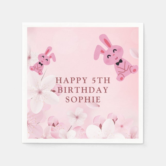 Unsere süße, sonnige Prinzessin wird 5! Birthday N Serviette (Vorderseite)