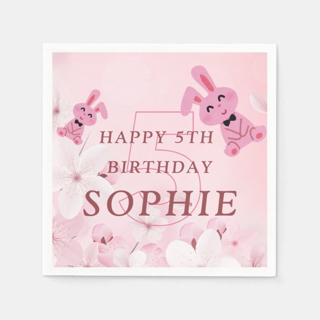 Unsere süße, sonnige Prinzessin wird 5! Birthday N Serviette (Vorderseite)