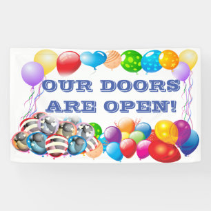 Unsere Türen öffnen Vinyl Banner 3' x 5' Banner