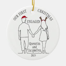 Unsere Verlobte Weihnachtsmannmütze & Antler zu We