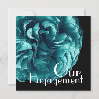 Unsere Verlobung - Elegante Aqua Blue Rose Einladung