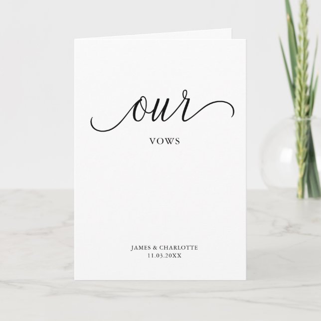 Unsere Voice Card Minimalistische Script Vow Card Karte (Vorderseite)