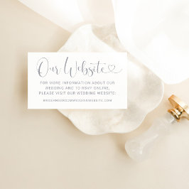 Unsere Website Moderne Silver Heart Script Hochzei Begleitkarte