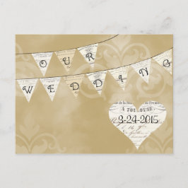 UNSERE WEDD Vintage Französisch Jagd Save the Date Ankündigungspostkarte