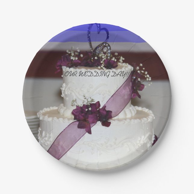 UNSERE WEDDING DAY Paper Plate Pappteller (Vorderseite)