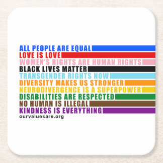 Unsere Werte sind Untersetzer