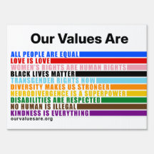 Unsere Werte sind Yard-Zeichen