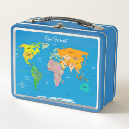 Unsere "World Map Metal Lunch Box" Metall Brotdose