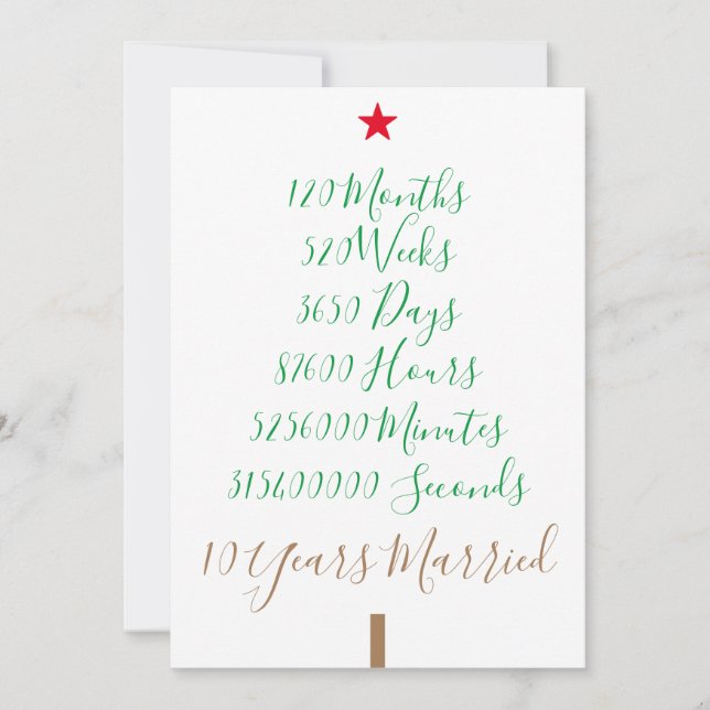 Unsere zehnten Weihnachten 10. Jahre Verheiratete  (Vorderseite)