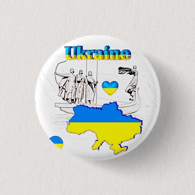 UNSERE ZUHAUSE - UKRAINE Designkollektion Button (Vorderseite)