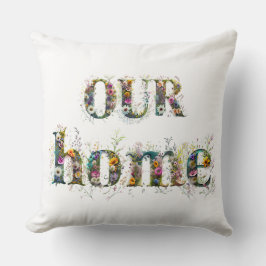 UNSERE ZUHAUSE Ziertexte Spray aus Wildblumen Kissen