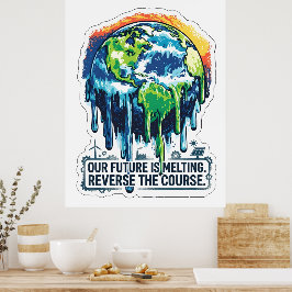 Unsere Zukunft schmilzt | Bewusstsein für die Glob Poster
