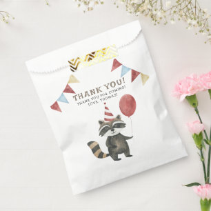 Unserem Baby-Waschbären zum 1. Geburtstag Danke Geschenktütchen