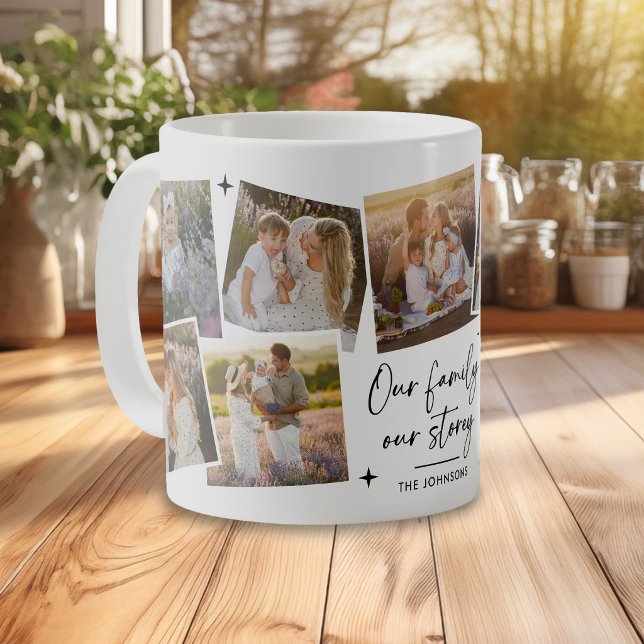 Unserer Familiengeschichte Foto-Collage-Geschenk Kaffeetasse (Von Creator hochgeladen)