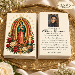 Unserer Lieben Frau von Guadalupe Foto-Gedenkgebet Begleitkarte