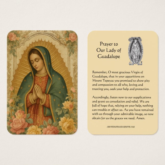 Unserer Lieben Frau von Guadalupe Gebetsheiligenka (Vorne & Hinten)
