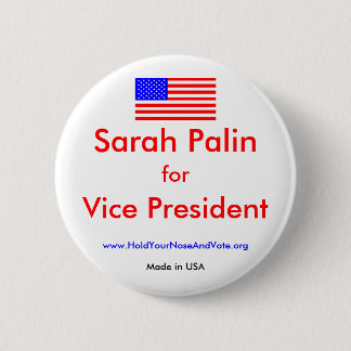 Unsflagge, Sarah Palin, für, Vizefotorezeptor… - Button
