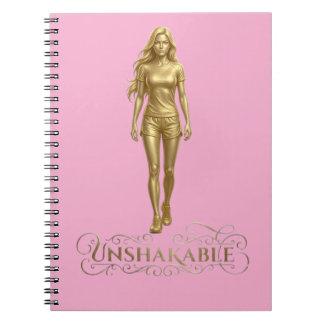 Unshakable: Power Written in Gold notebook pink  Notizblock
