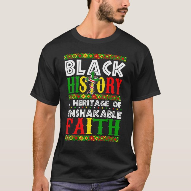 Unshakeable Faith Black History Month African Chri T-Shirt (Vorderseite)