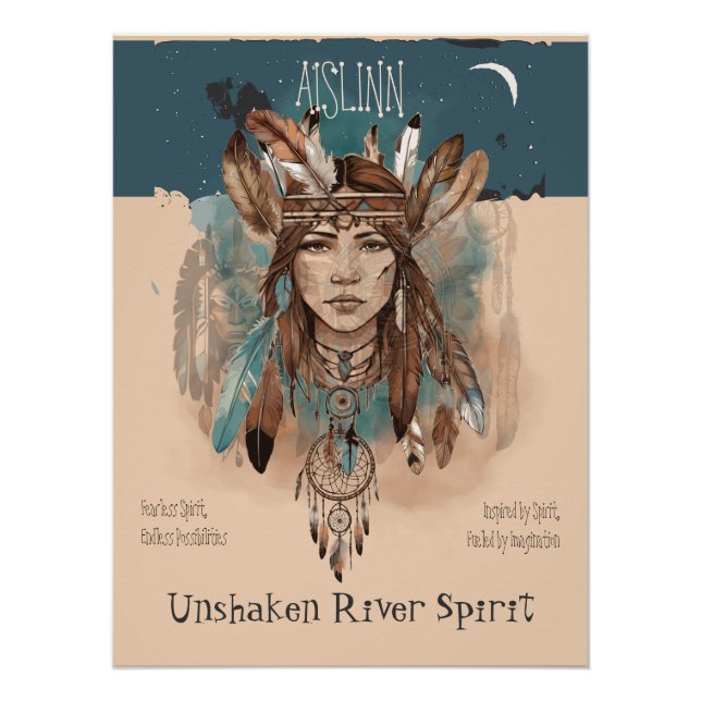 Unshaken River Spirit - Inspiration Girl Art Poster (Vorderseite)