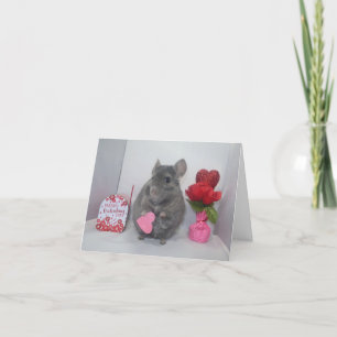 Unsicherer Chinchilla-Valentinstag Feiertagskarte