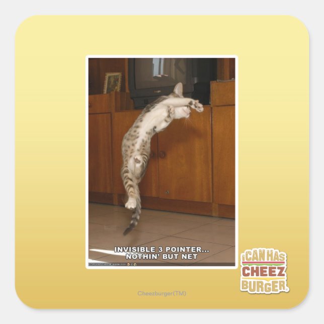 Unsichtbar 3 Zeiger Quadratischer Aufkleber (Vorderseite)