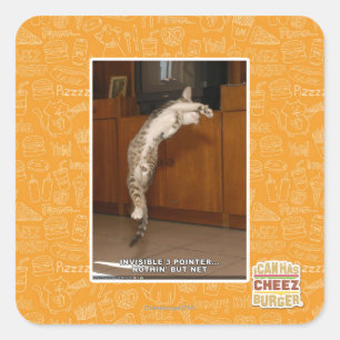 Unsichtbar 3 Zeiger Quadratischer Aufkleber