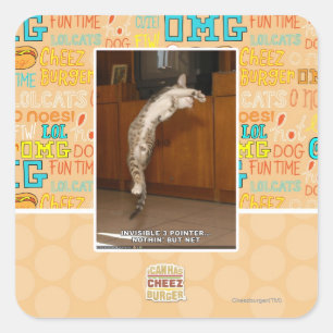 Unsichtbar 3 Zeiger Quadratischer Aufkleber