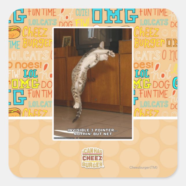 Unsichtbar 3 Zeiger Quadratischer Aufkleber (Vorderseite)