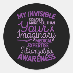 Unsichtbare Krankheit ist reales Fibromyalgie-Bewu Runder Aufkleber