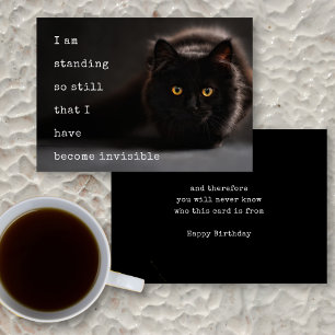 Unsichtbare schwarze Katze anonyme lustige Geburts Karte