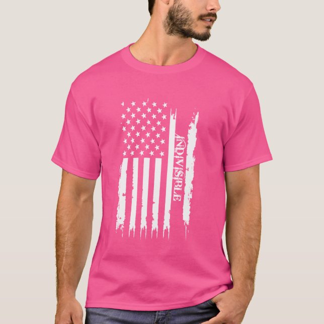 Unsichtbare United Staaten beängstigt US-Flagge T-Shirt (Vorderseite)