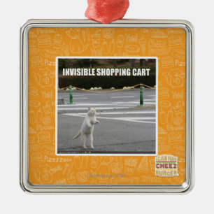 UNSICHTBARER EINKAUFSWAGEN ORNAMENT AUS METALL