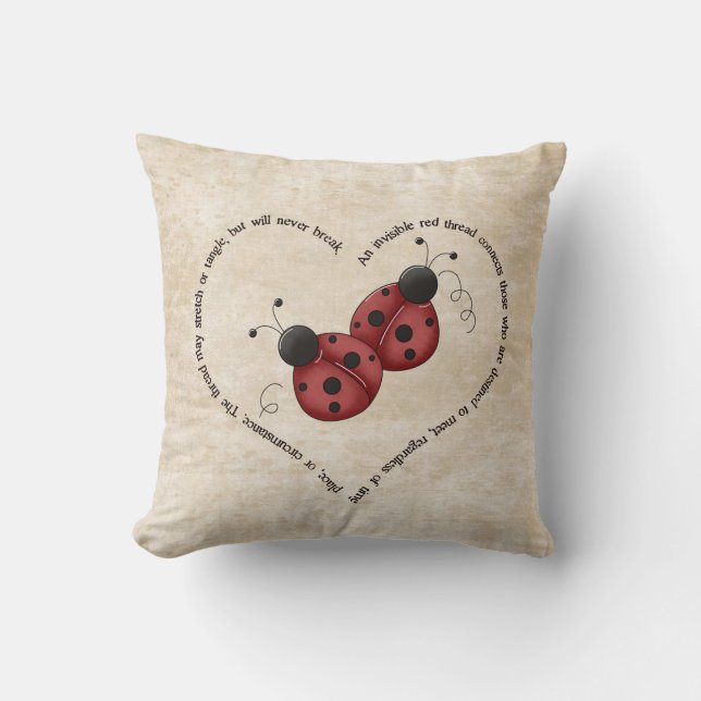 Unsichtbarer roter Thread Kissen (Vorderseite)