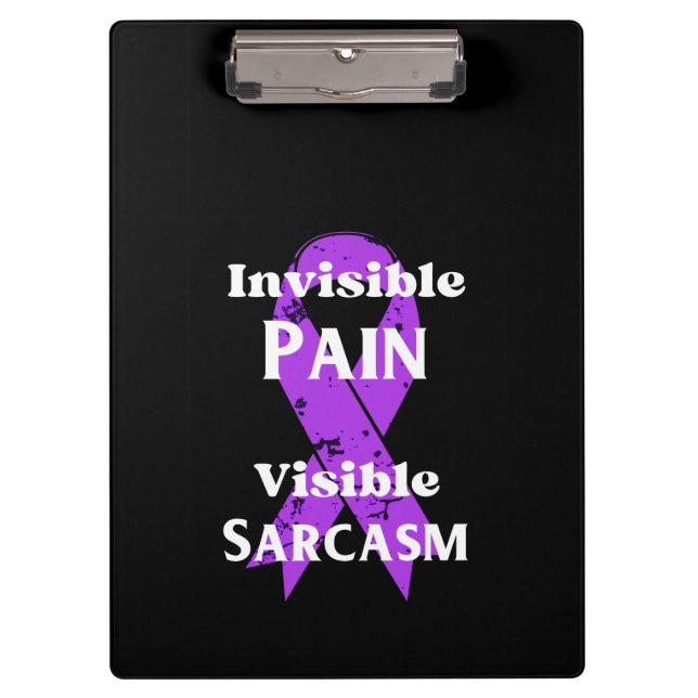 Unsichtbarer Schmerz sarkastisch Klemmbrett (Vorderseite)