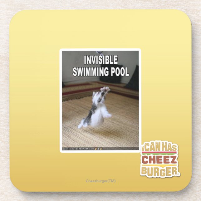Unsichtbarer Swimmingpool Getränkeuntersetzer (Vorderseite)