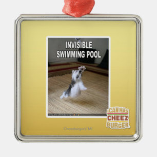 Unsichtbarer Swimmingpool Silbernes Ornament