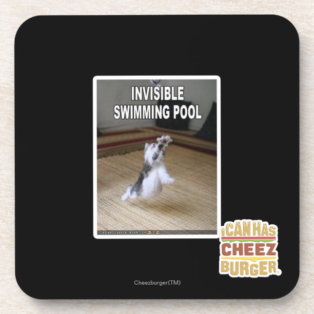 Unsichtbarer Swimmingpool Untersetzer (Vorderseite)