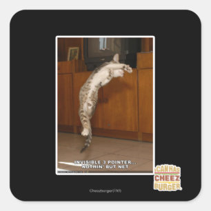 Unsichtbarer Zeiger 3 Quadratischer Aufkleber