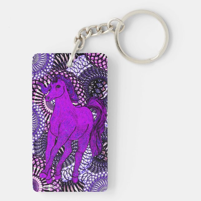 Unsichtbares Einhorn Schlüsselanhänger (Rückseite)