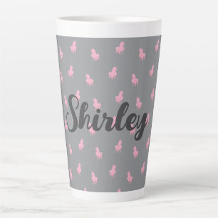 Unsichtbares rosa Einhorn auf Grau Milchtasse