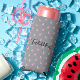 Unsichtbares rosa Einhorn auf Grau Selters Dosenkühler